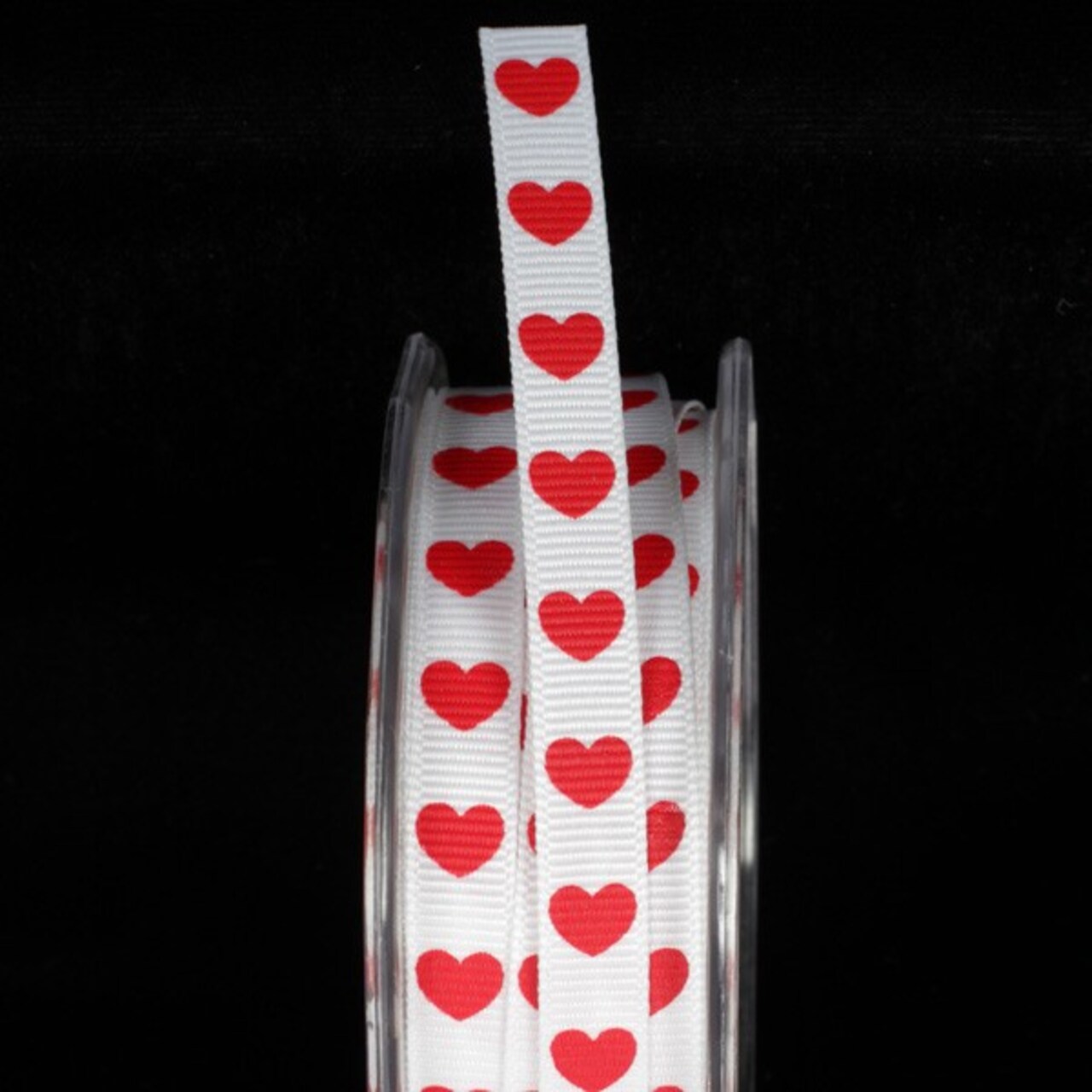 The Ribbon People White and Red Heart Craft Ribbon 0.25" x 108 Yards